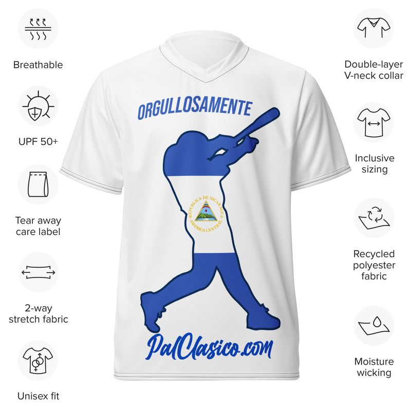 Orgullosamente Nicaragüense | Beisbol Nicaragüense | Nicaraguan Baseball | Nicaraguans Dream Team |  Nicaraguan  Dry Fit Mesh Sports Jersey