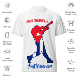 Vertical Cuban Flag | Orgullosamente Cubano | Beisbol Cubano | Cuban Baseball | Cuba's Dream Team | Dry Fit Mesh Sports Jersey