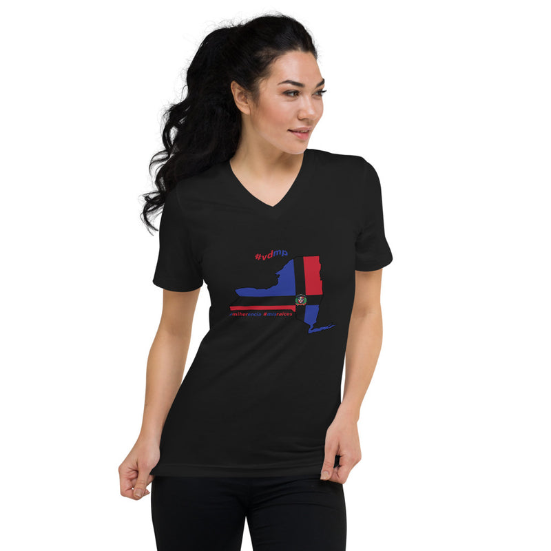 Dominican Heritage | New York Born | Mi Herencia | Mis Raices |  Women's V-Neck T-Shirt