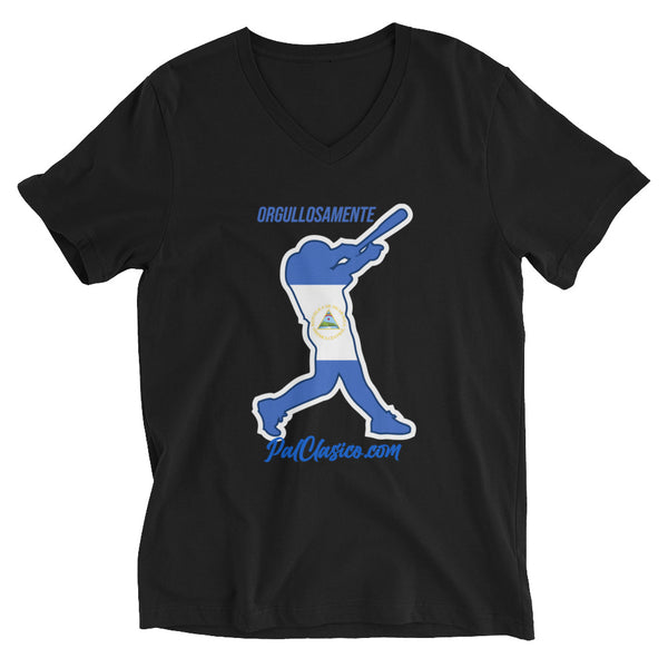 Orgullosamente Nicaragüense | Beisbol Nicaragüense | Nicaraguan Baseball | Nicaraguan's Dream Team | Unisex Short Sleeve V-Neck T-Shirt