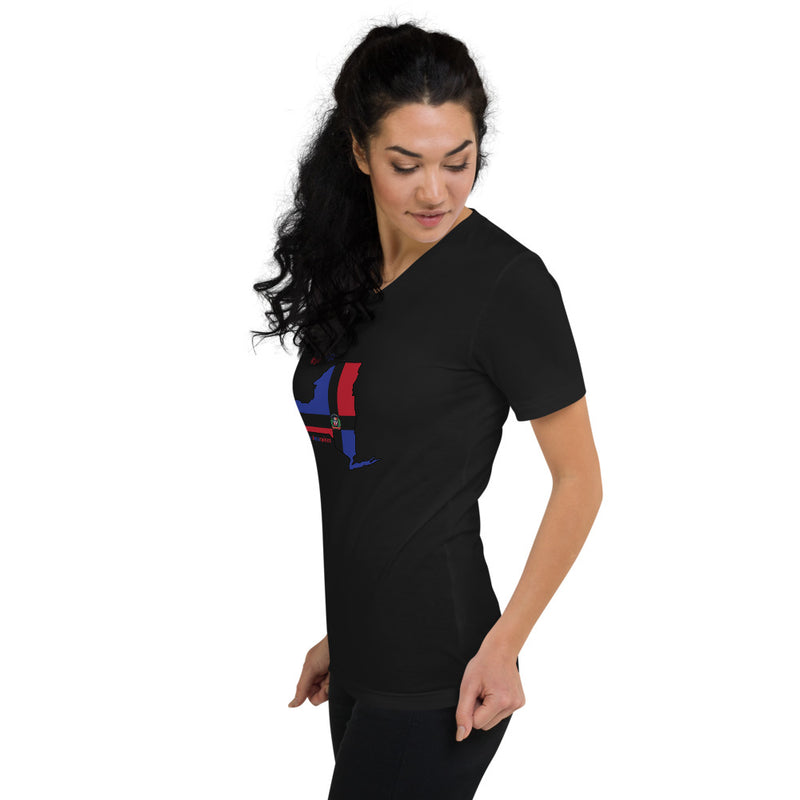 Dominican Heritage | New York Born | Mi Herencia | Mis Raices |  Women's V-Neck T-Shirt