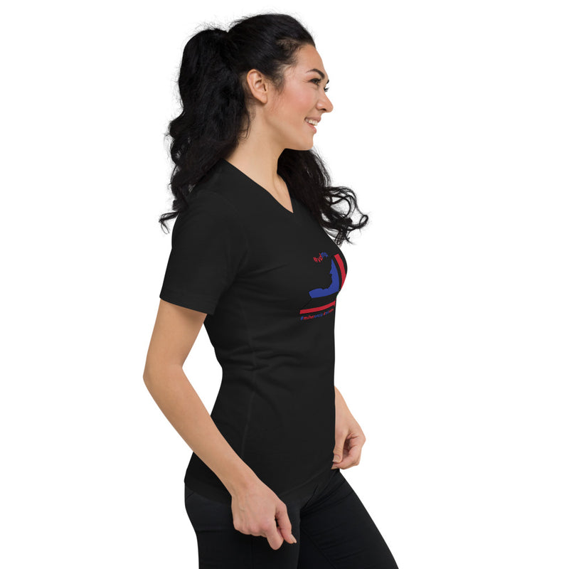 Dominican Heritage | New York Born | Mi Herencia | Mis Raices |  Women's V-Neck T-Shirt