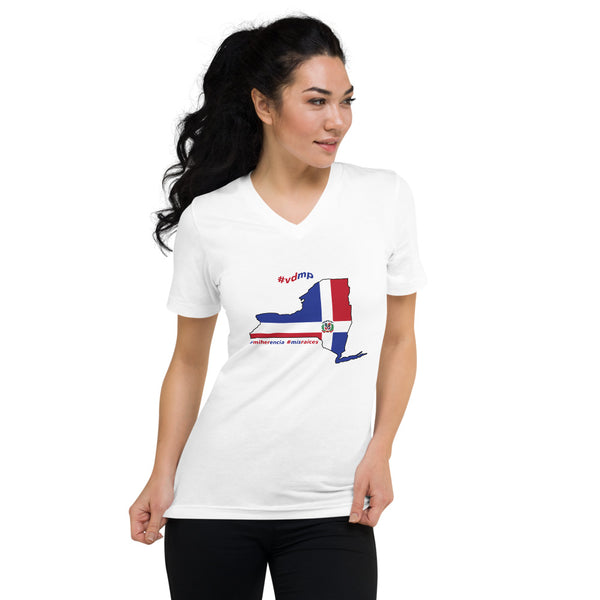 Dominican Heritage | New York Born | Mi Herencia | Mis Raices |  Women's V-Neck T-Shirt
