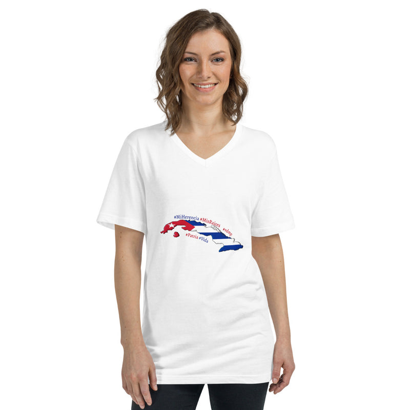 Cuba | Mi Herencia | Mis Raices | Patria | Vida Women's V-Neck T-Shirt