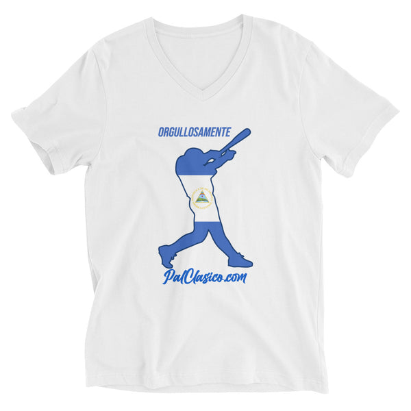 Orgullosamente Nicaragüense | Beisbol Nicaragüense | Nicaraguan Baseball | Nicaraguan's Dream Team | Unisex Short Sleeve V-Neck T-Shirt
