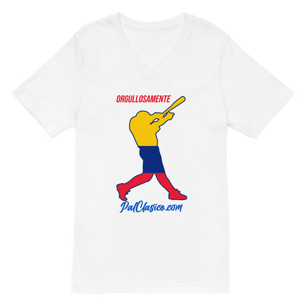 Orgullosamente Colombiano | Beisbol Colombiano | Colombian Baseball | Colombian's Dream Team | Unisex Short Sleeve V-Neck T-Shirt