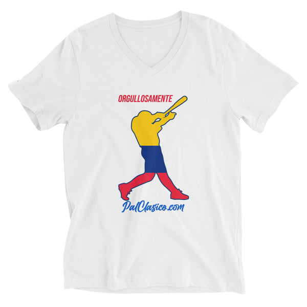 Orgullosamente Colombiano | Beisbol Colombiano | Colombian Baseball | Colombian's Dream Team | Unisex Short Sleeve V-Neck T-Shirt