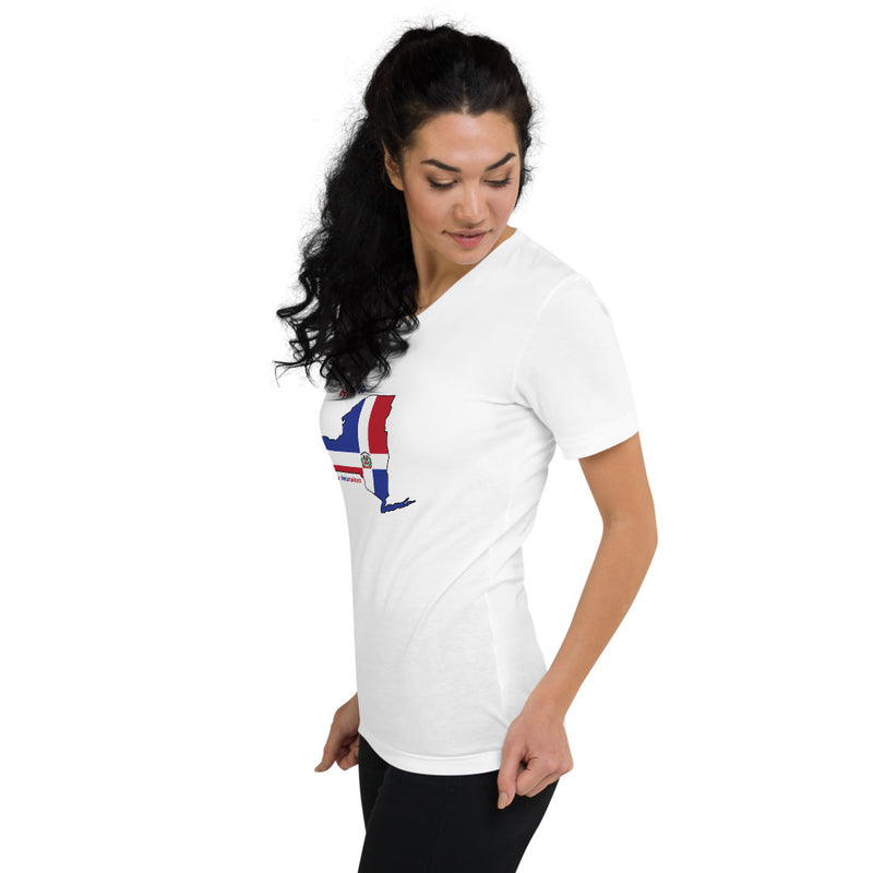 Dominican Heritage | New York Born | Mi Herencia | Mis Raices |  Women's V-Neck T-Shirt